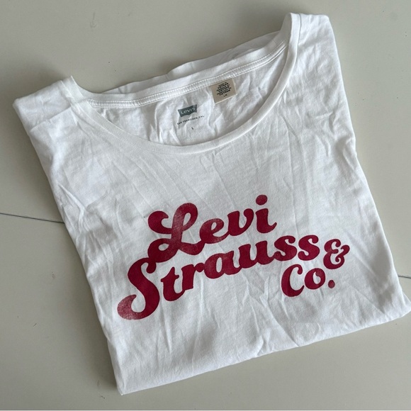 LEVI STRAUSS Vintage Original White Crewneck T-Shirt Large - Picture 3 of 7